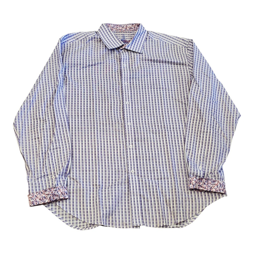 Robert Graham Mens 2XL Long Sleeve Button Up Shirt Plaid Multicolor Classic Fit